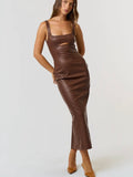 Ready Faux It Dress in Chocolate