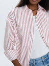 Samantha Button Up in Ruby Stripe