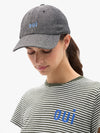 Wool Baseball Hat in Embroidered OUI Black & White