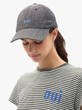 Wool Baseball Hat in Embroidered OUI Black & White