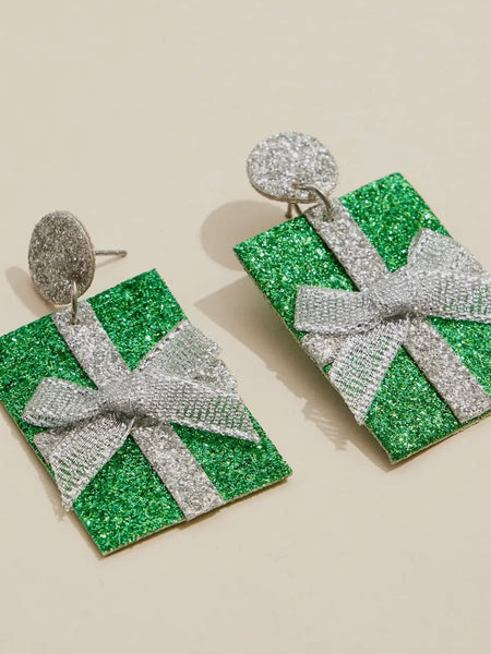 Present Earrings in Green