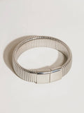 Christel Stripe Bold Bangle in Silver