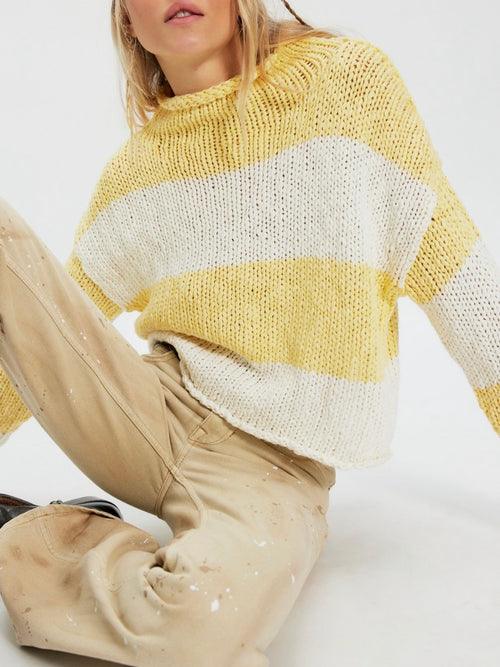 Opal Rugby Stripe Sweater in Lemon Combo