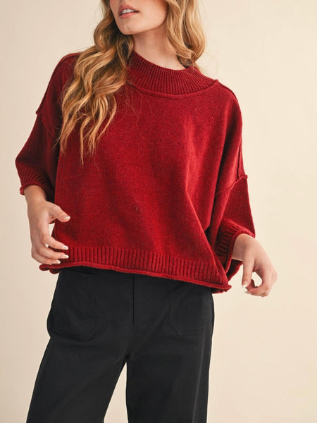 MOCKtauk Will Never Be The Same Sweater in Dark Wine