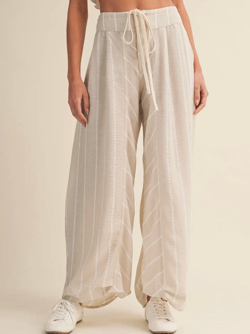 Seal The Deal Stripe Pants in Taupe