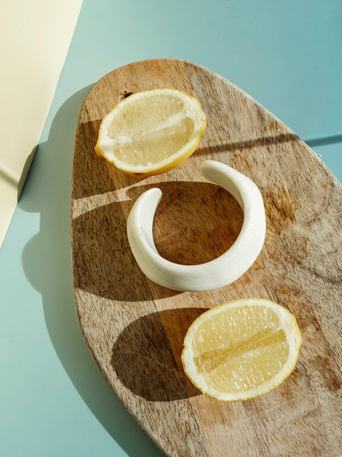 Tuff + Cuff Resin Bracelet in White