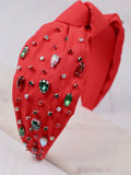 Jovie Jeweled Headband in Red