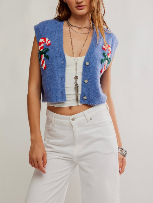 Be Merry Sweater in Blissful Blue Combo