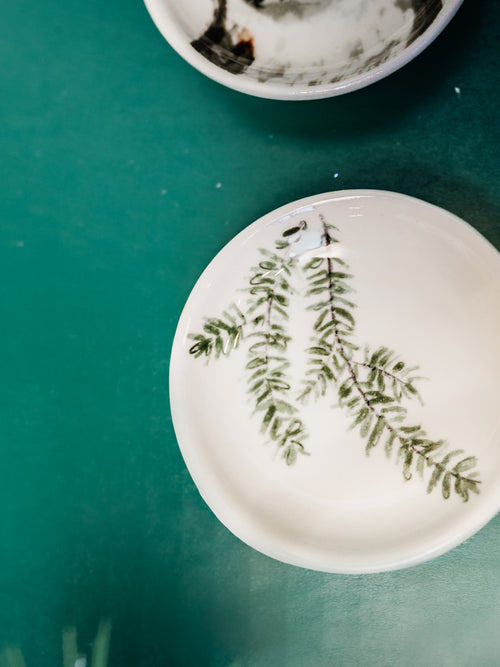 Mini Stoneware Dish in Sprig