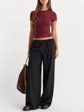 The Baby Tee in Berry Noir