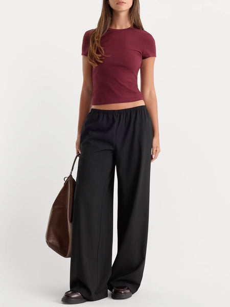 The Baby Tee in Berry Noir