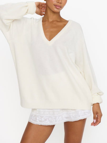Anything Goes Sweater in Cream Knit