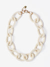 Jenna Chain Link Beaded Necklace in Ivory
