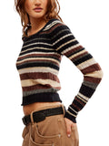 Lumen Stripe Pullover in Black Combo