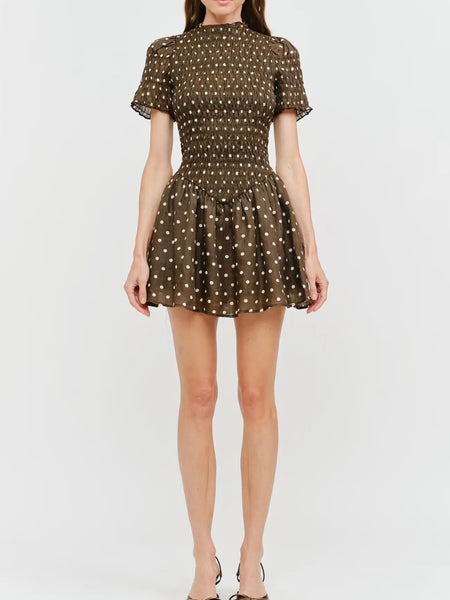 On The Spot Mini Dress in Brown