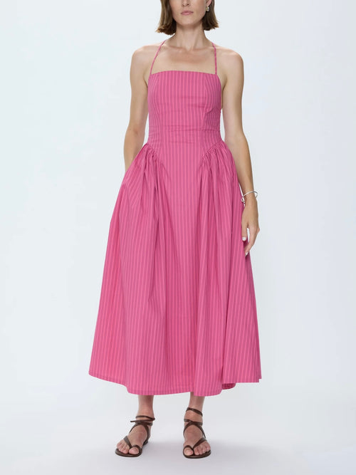 Sadee Dress in Magenta Stripe