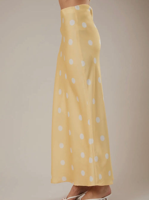 Dotted & Tee'd Skirt in Butter