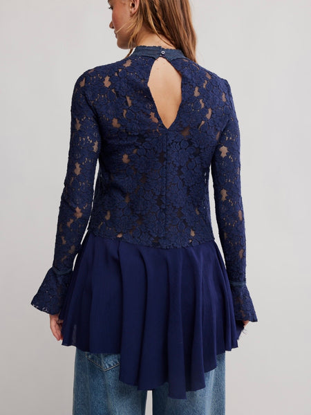 First Crush Lace Tunic in Deeper Iris