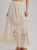 Lunar Lace Maxi Skirt in Natural
