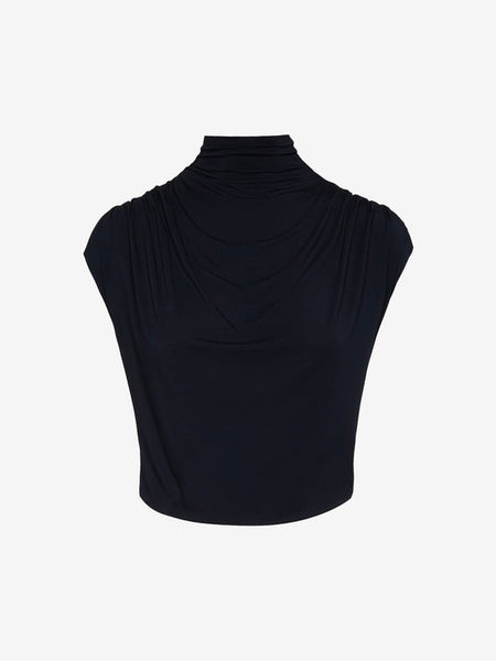 Butter Draped Crop Top in Black