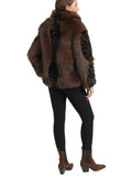 Estella Faux Fur Coat in Brown