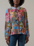 Melani Blouse in Tropical Blues