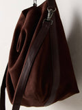 Suzie Suede Slouch Tote in Espresso