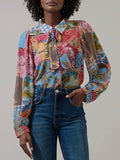 Melani Blouse in Tropical Blues