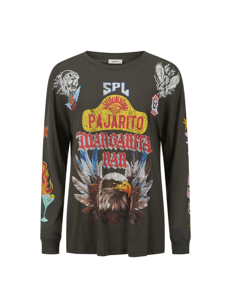 Pajarito Long Sleeve Tee in Charcoal