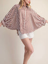 Stripe Season Blouse in Brown
