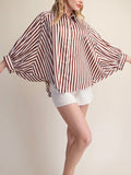 Stripe Season Blouse in Brown