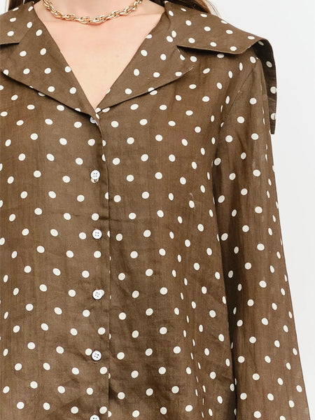 On The Spot Blouse in Brown