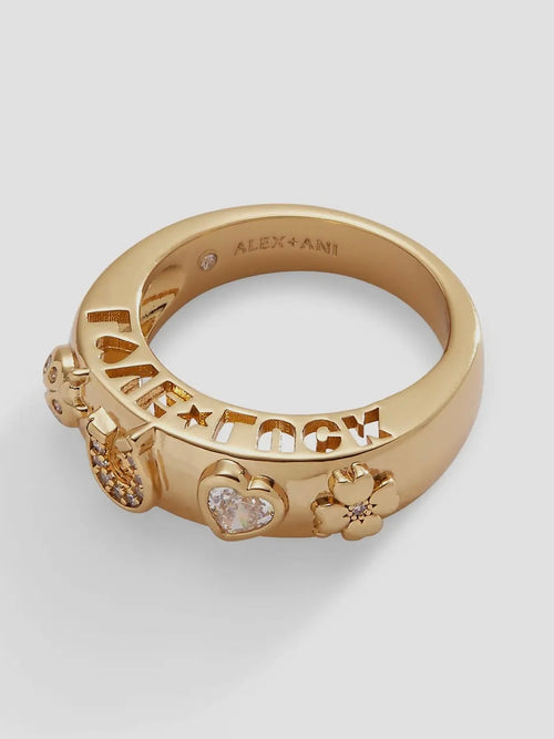 Love and Luck Open Domed Ring