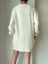 Not Leaving The Couch Sweatshirt Dress in Cream