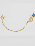 Palm Of Your Hand Pearl Chain Collar Pin