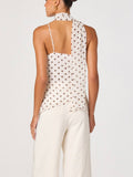 Adrie Top in Cream Polka Dot