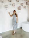 Between The Lines Midi Dress in Navy