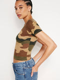 Slim Fitted Tee in Fatigue Camo