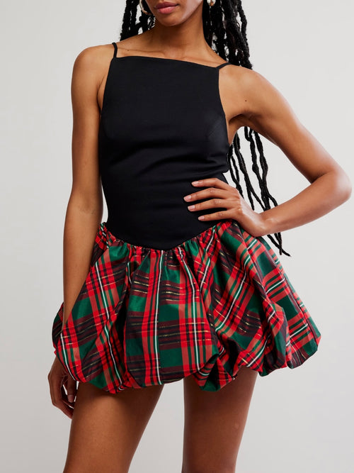 Tinsel Kiss Plaid Mini in Red Plaid