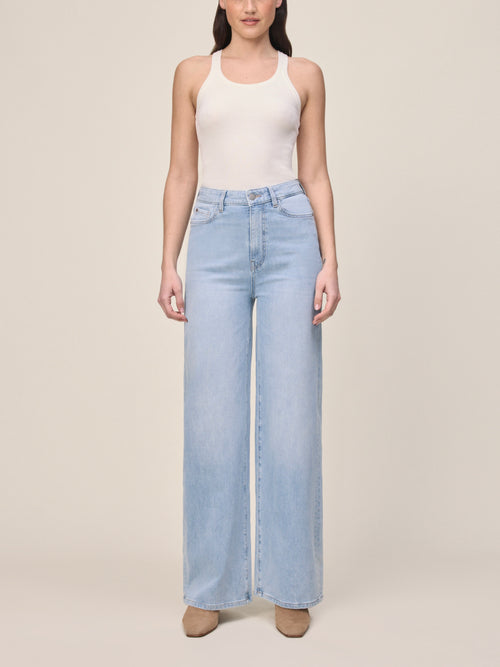 NCE Relaxed Wide Leg Knit Jean in Brightside