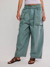 Costa Straight Harem Pant in Stormy Sea