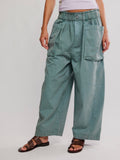 Costa Straight Harem Pant in Stormy Sea