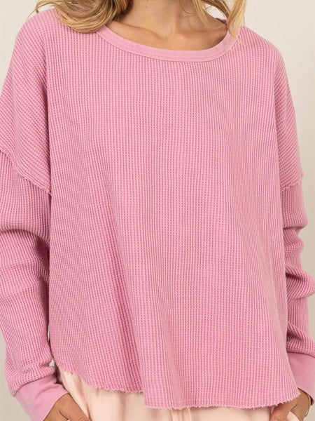 It's Casual Thermal Top in Pink