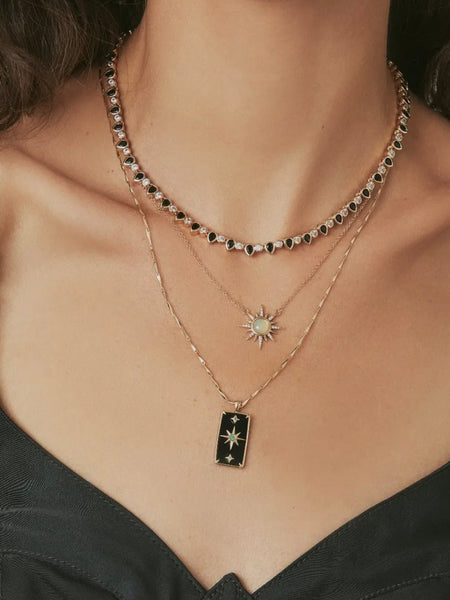 Starman Pendant in Black Onyx & Opal