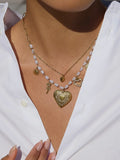 Meadowe Pearl Heart Locket Necklace