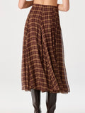 Fiori Skirt in Brown Plaid