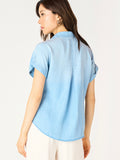 Chambray The Day Away Top in Blue