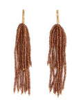 Marissa Bead Fringe Earrings in Bronze