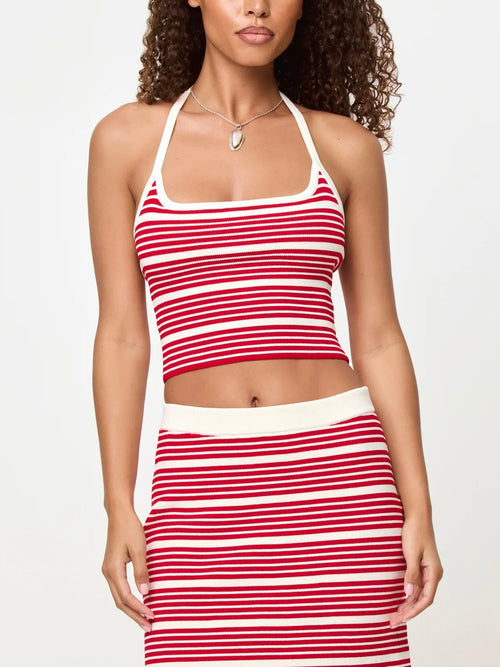 Positano Top in Superbloom Stripe