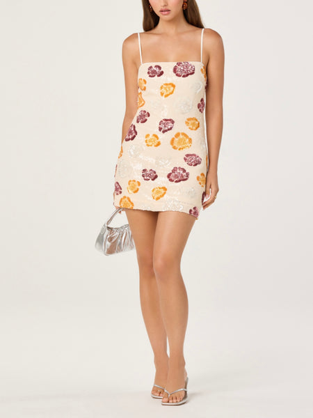 Abelia Dress in Ivory Multi Floral
